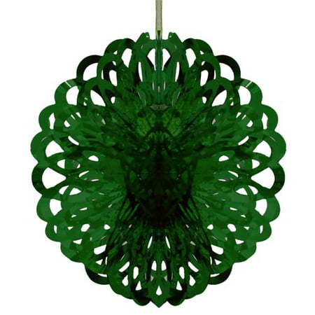 8in. Dark Green Foil Ball Decoration