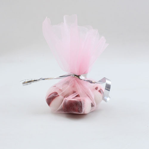 9 In. Pink Scalloped Edge Organza Bag Doilies | 25 Count