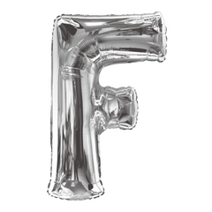 34" Letter F Silver Mylar Balloon