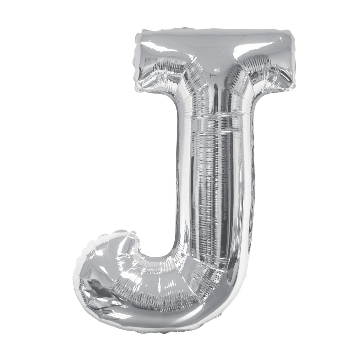 34" Letter J Silver Mylar Balloon