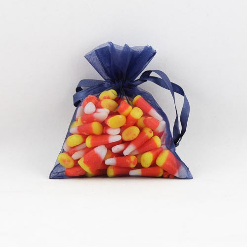 4in. x 5in. Navy Sheer Organza Pouch (12)